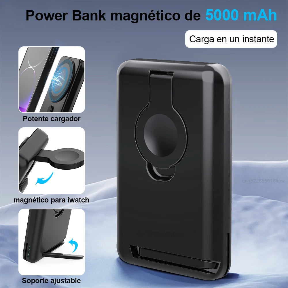 Cargador Inalámbrico Magnético 3 en 1 con Power Bank Para Dispositivos –  Kliki