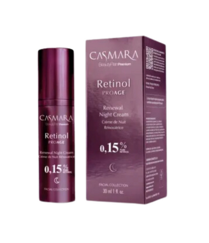 Línea Retinol PROAGE. Crema Fluida de Noche con Retinol Puro 0,15%.  Renewal NIGHT Cream 0,15%. CASMARA