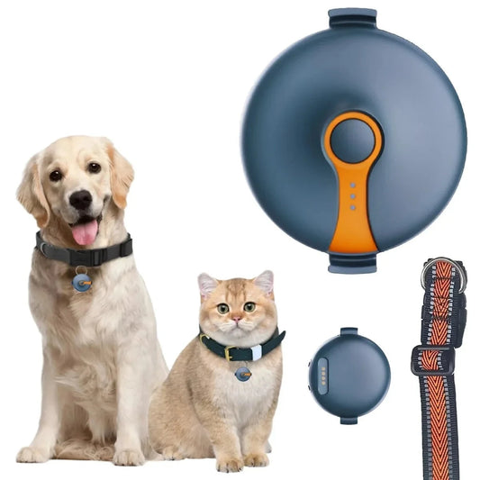 Collar Localizador Redondo GPS 4G  para Perros y Gatos con Tarjeta SIM (no incluida)